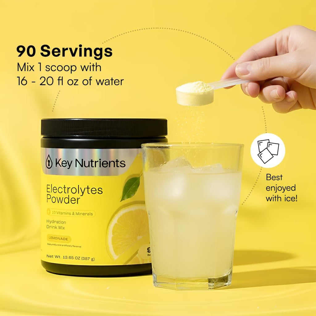 KEY NUTRIENTS Multivitamin Electrolytes Powder, Lemonade, 90 Servings