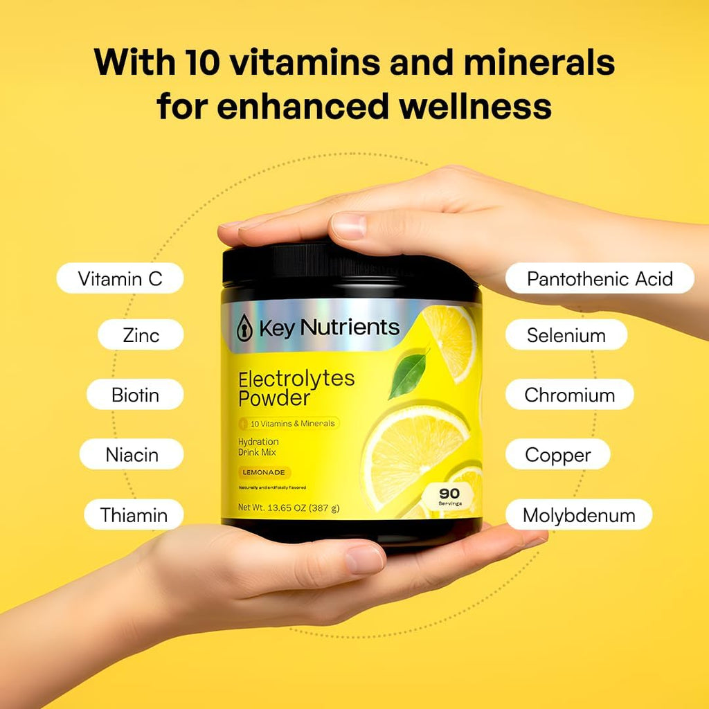 KEY NUTRIENTS Multivitamin Electrolytes Powder, Lemonade, 90 Servings