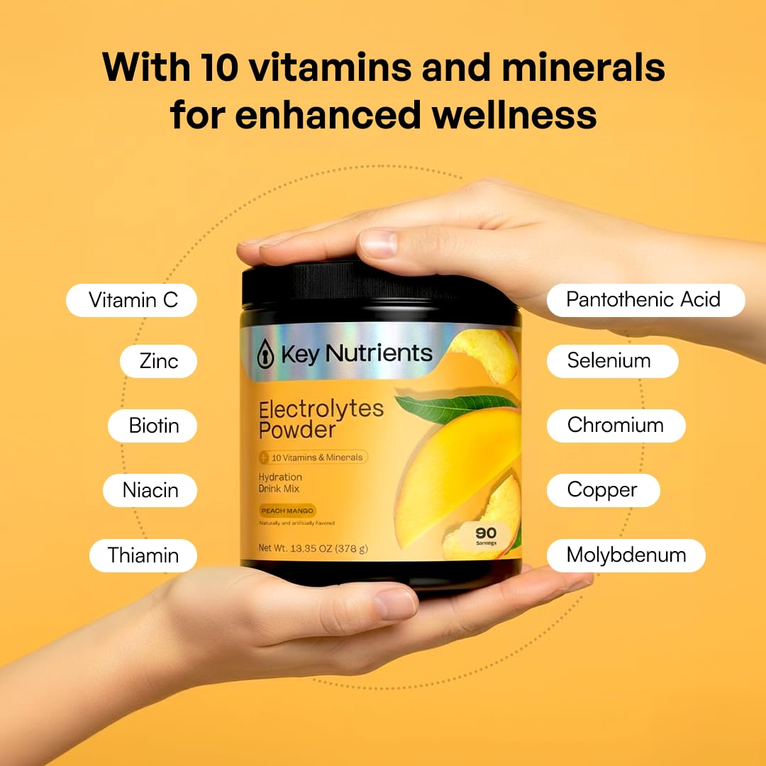 KEY NUTRIENTS Multivitamin Electrolytes Powder, Lemonade, 90 Servings