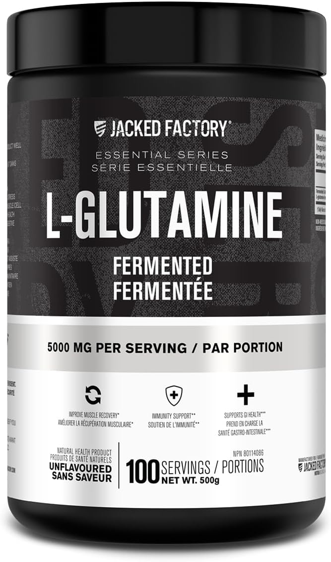 L-Glutamine Powder 500g, 100 Servings - Vegan Fermented L Glutamine for Post Workout Muscle Recovery, Immunity, Digestive Health - Tested & Trusted, No Artificial Fillers - Unflavored