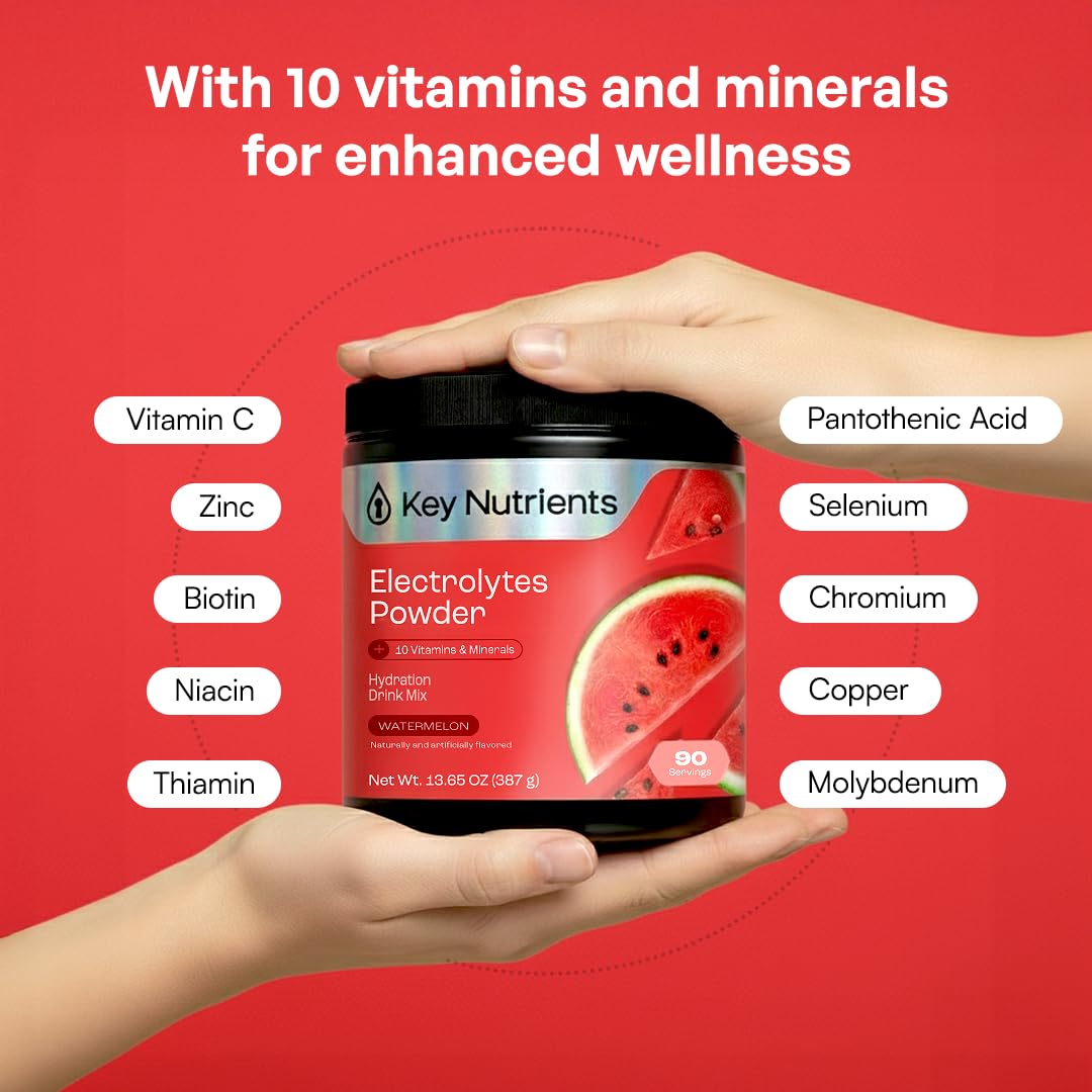 KEY NUTRIENTS Multivitamin Electrolytes Powder, Lemonade, 90 Servings