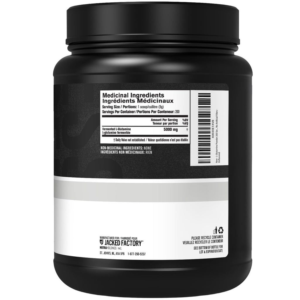 L-Glutamine Powder 500g, 100 Servings - Vegan Fermented L Glutamine for Post Workout Muscle Recovery, Immunity, Digestive Health - Tested & Trusted, No Artificial Fillers - Unflavored
