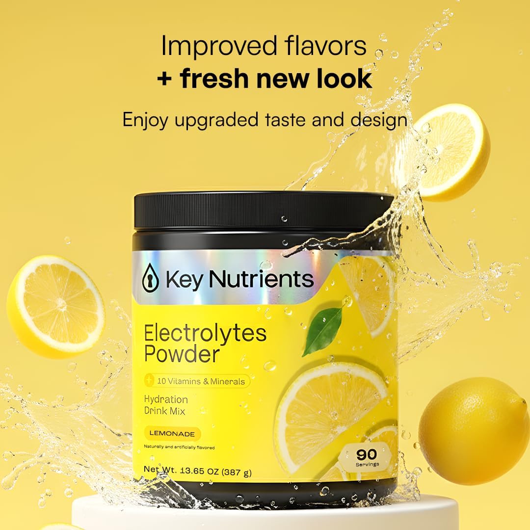KEY NUTRIENTS Multivitamin Electrolytes Powder, Lemonade, 90 Servings