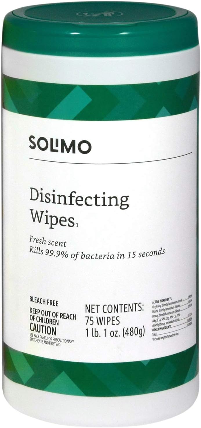 Amazon Basics Disinfecting Wipes, Fresh scent, Sanitizes, Cleans, Disinfects, Deodorizes, 85 Count: Pallet of 480 (80 x 6-pack), Packaging May Vary