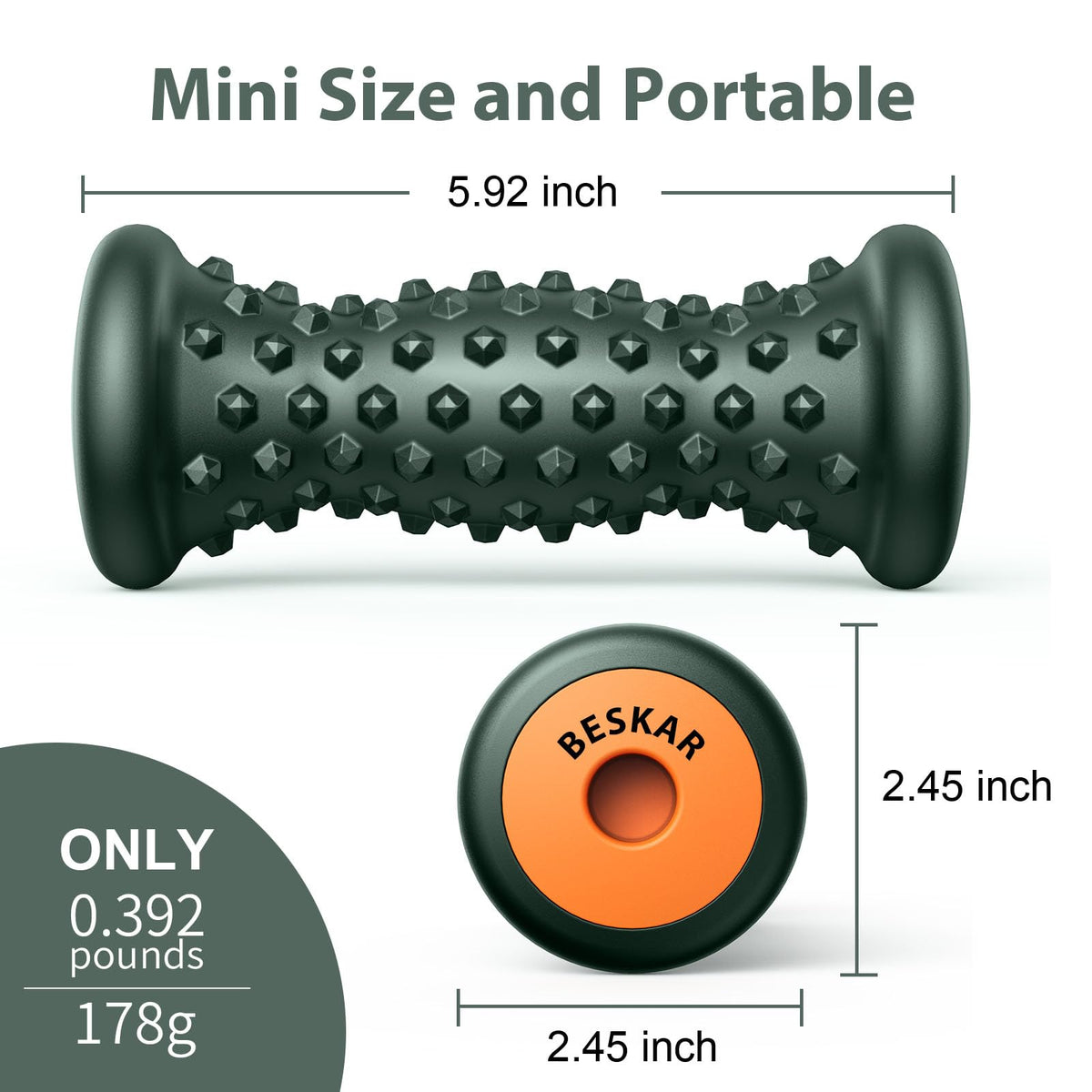BESKAR Foot Massager Roller for Plantar Fasciitis Relief