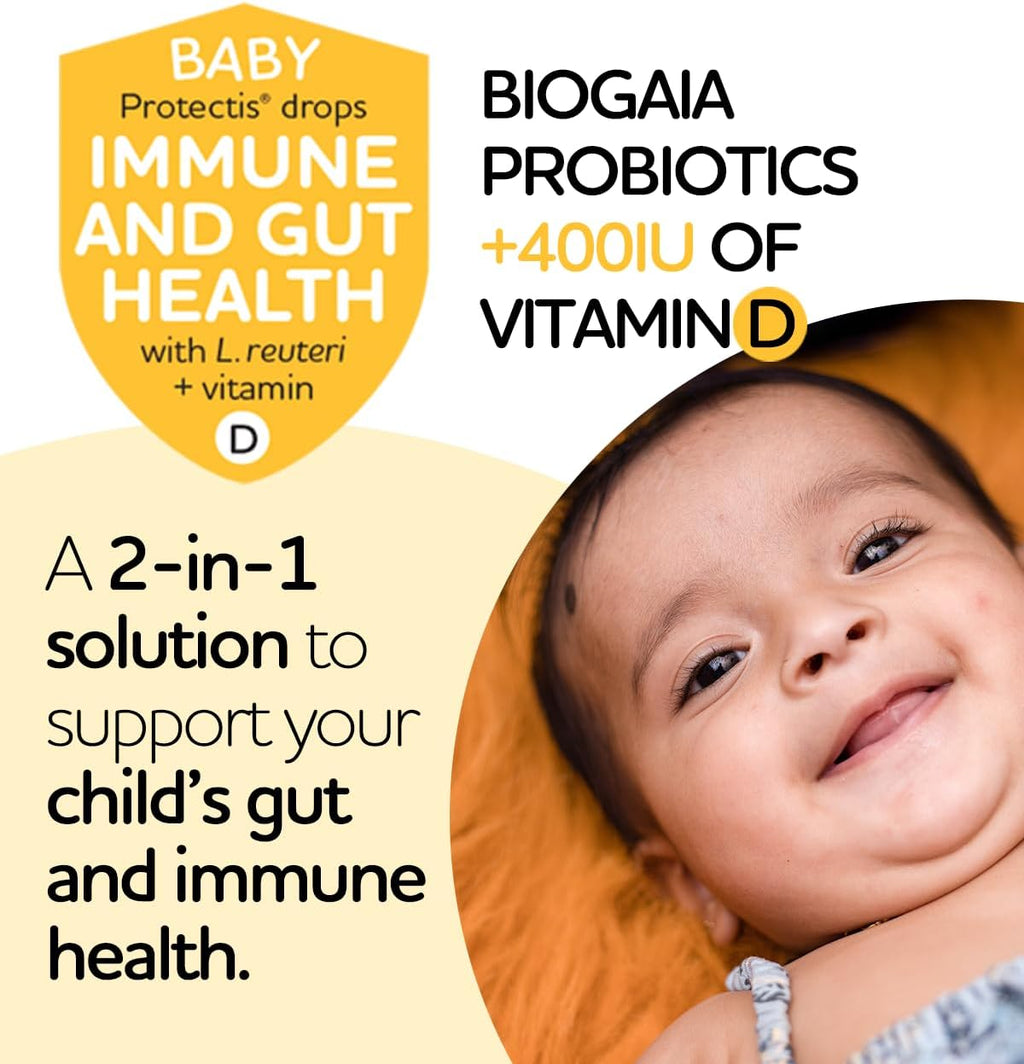 BioGaia Probiotic Drops with 400IU of Vit.D | 10mL BioGaia Immune & Gut Health | 50 Day Supply | Promotes The Development of Healthy Immune & Digestive Systems in Infants, Babies & Toddlers