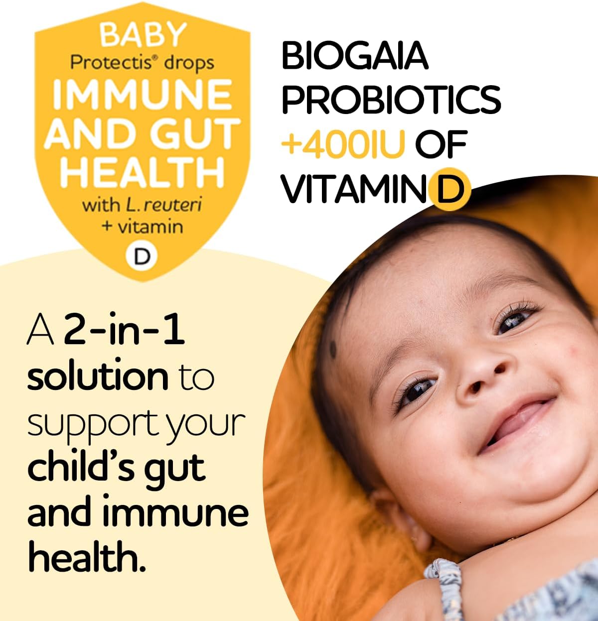 BioGaia Probiotic Drops with 400IU of Vit.D | 10mL BioGaia Immune & Gut Health | 50 Day Supply | Promotes The Development of Healthy Immune & Digestive Systems in Infants, Babies & Toddlers
