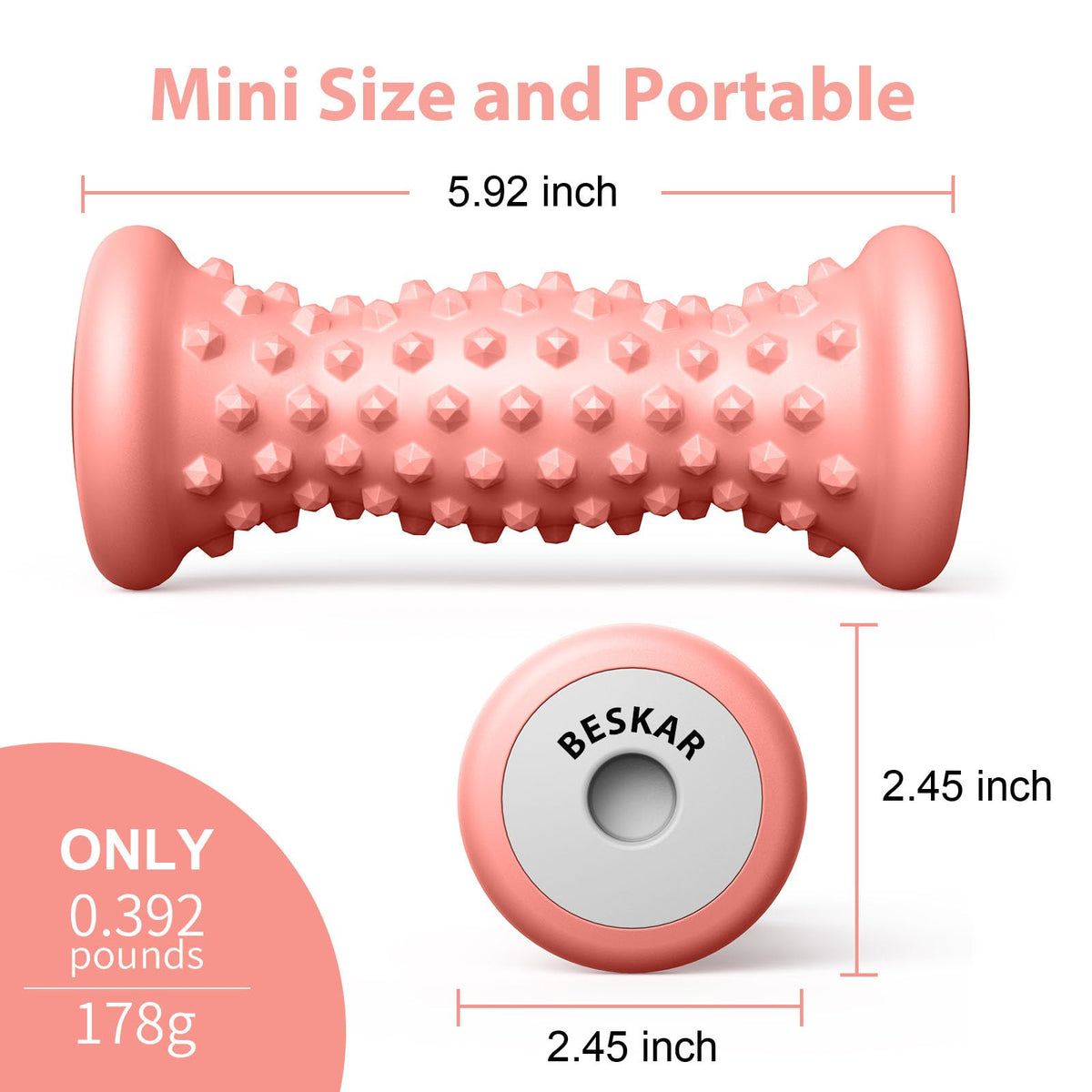 BESKAR Foot Massager Roller for Plantar Fasciitis Relief