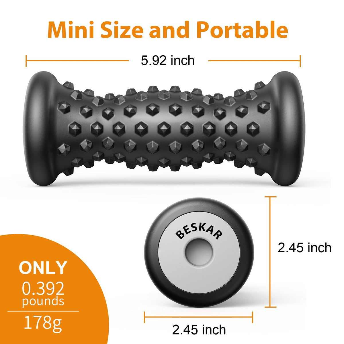 BESKAR Foot Massager Roller for Plantar Fasciitis Relief