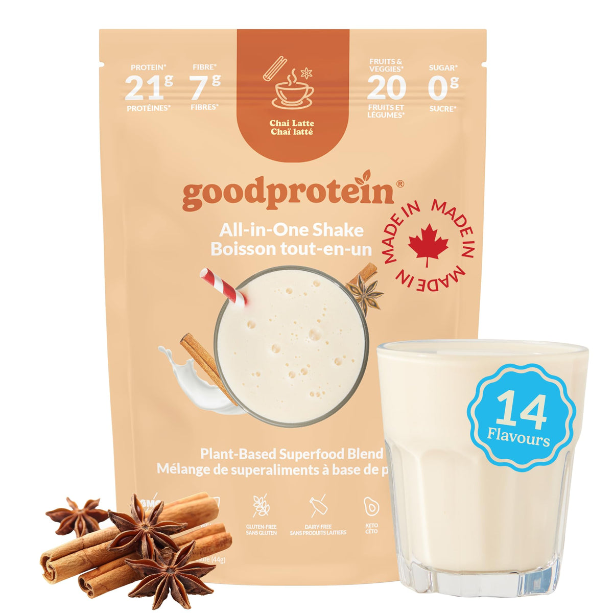 Good Protein All-in-One Shake, Plant-Based Protein Powder, Bananas & Cream