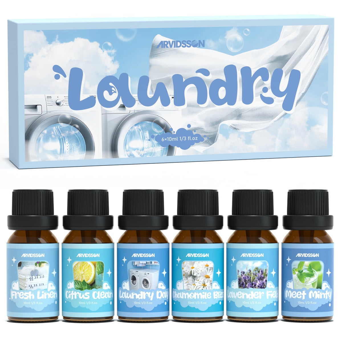 Essential Oils Roll On Set, Natural Aromatherapy Oil Roller for Body, Skin, Massage, Essential Oil Blends - Sweet Dream, Unwind, Breahte, Balance, Focus, Happy, Gifts for Women