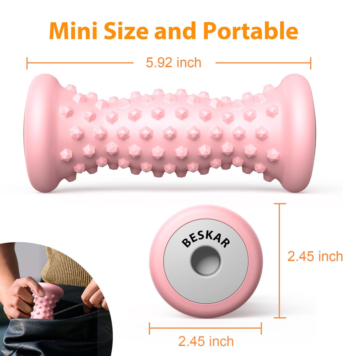 BESKAR Foot Massager Roller for Plantar Fasciitis Relief