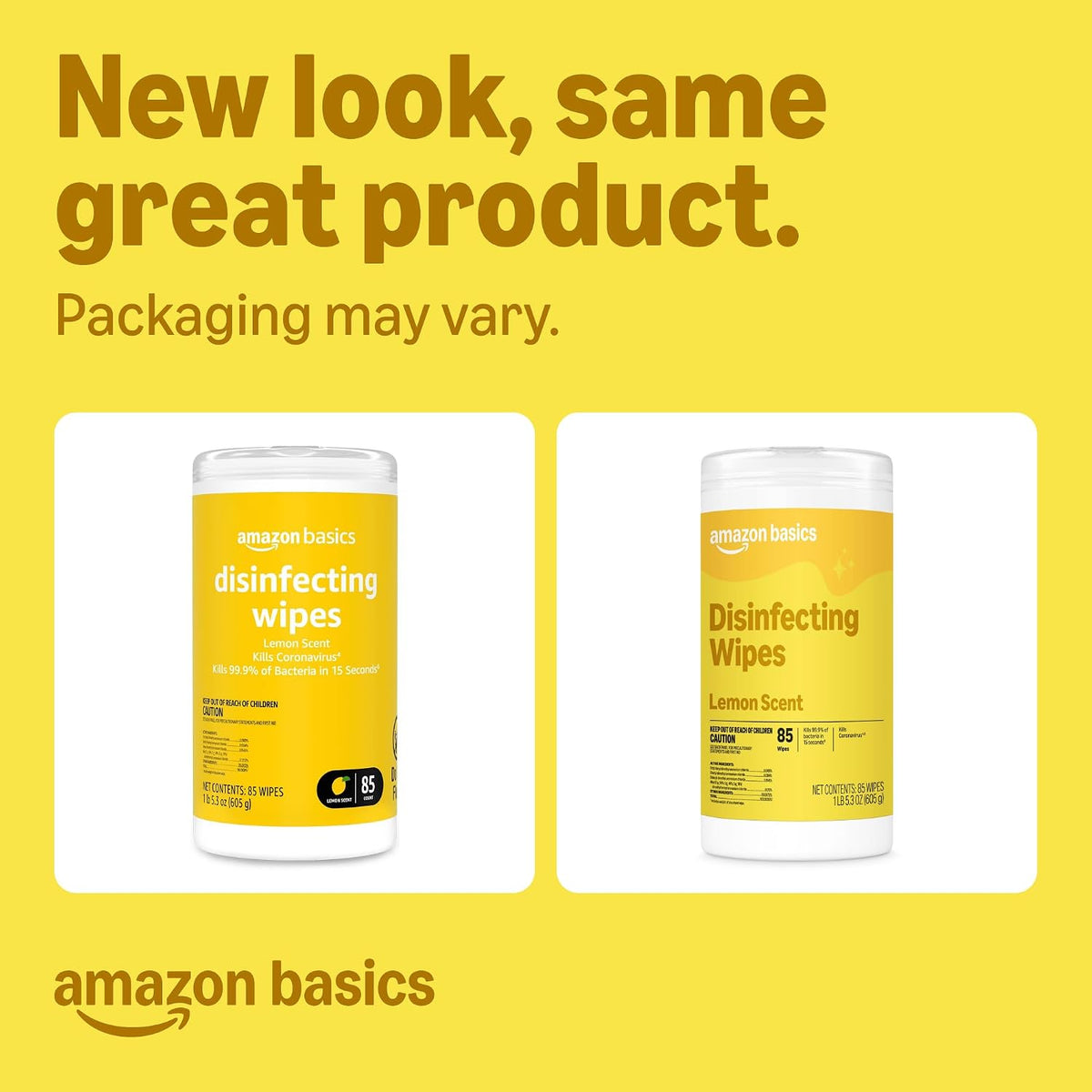 Amazon Basics Disinfecting Wipes, Fresh scent, Sanitizes, Cleans, Disinfects, Deodorizes, 85 Count: Pallet of 480 (80 x 6-pack), Packaging May Vary