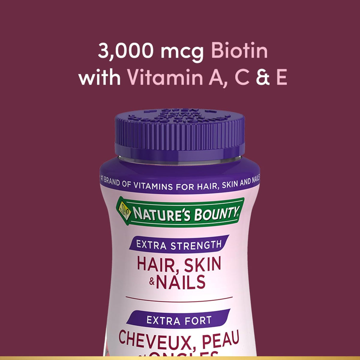 NATURE'S BOUNTY Extra Strength, Hair, Skin & Nails, 80 Gummies