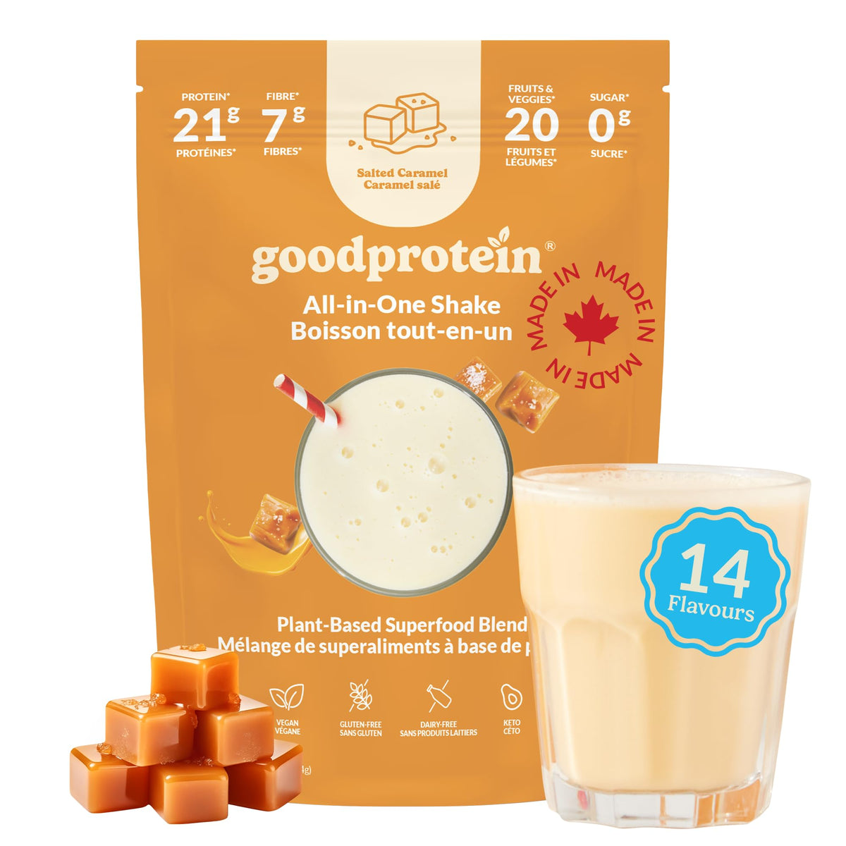 Good Protein All-in-One Shake, Plant-Based Protein Powder, Bananas & Cream