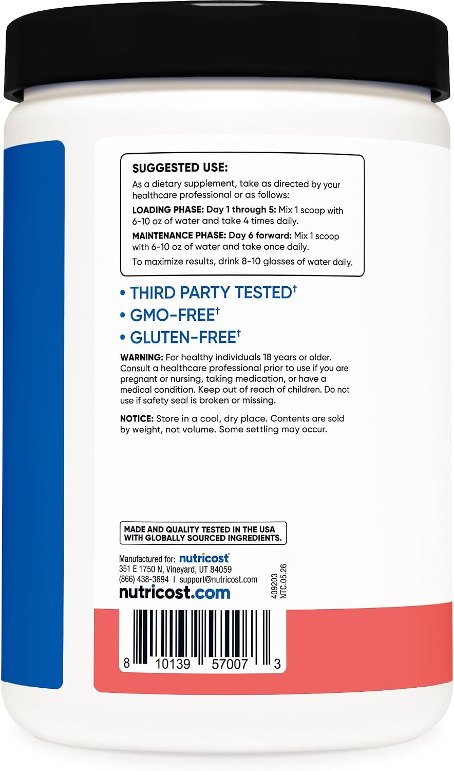 Nutricost Creatine Monohydrate Powder (White Behemoth) 500 Gram