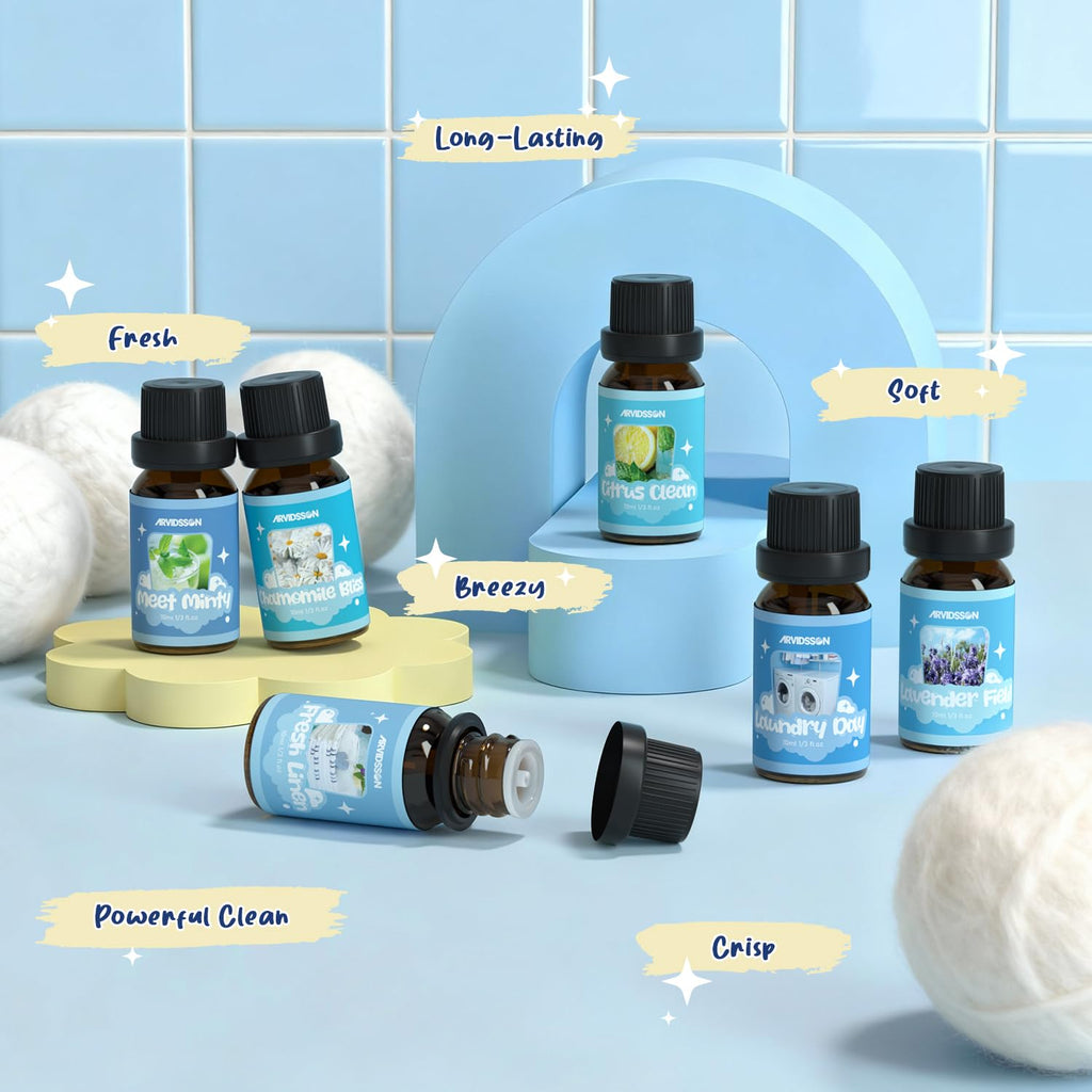 Essential Oils Roll On Set, Natural Aromatherapy Oil Roller for Body, Skin, Massage, Essential Oil Blends - Sweet Dream, Unwind, Breahte, Balance, Focus, Happy, Gifts for Women