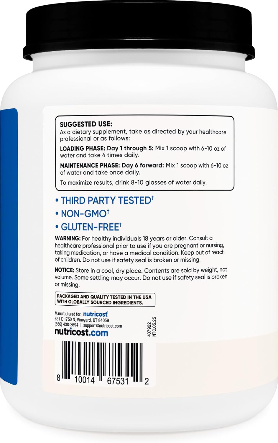Nutricost Creatine Monohydrate Powder (White Behemoth) 500 Gram