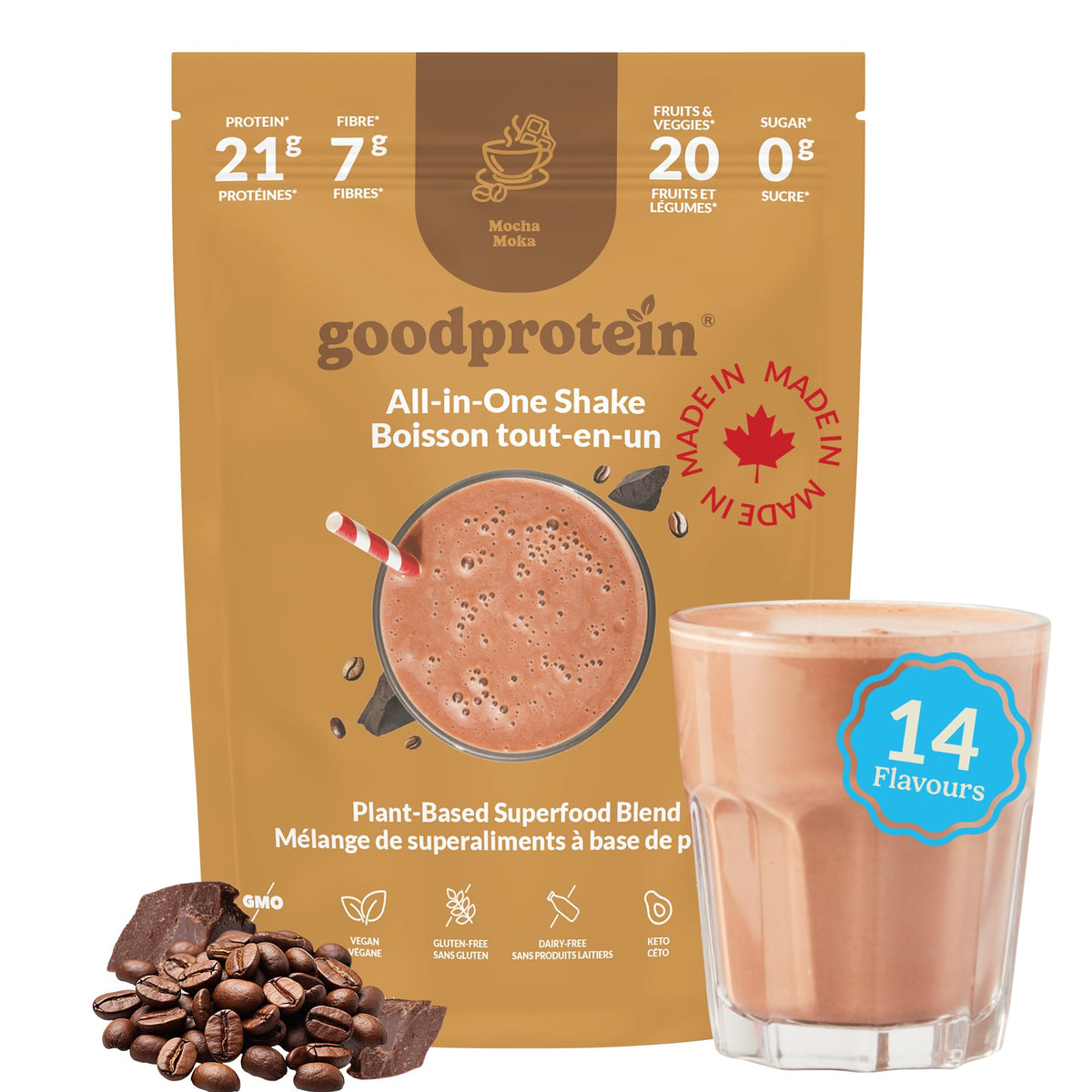 Good Protein All-in-One Shake, Plant-Based Protein Powder, Bananas & Cream