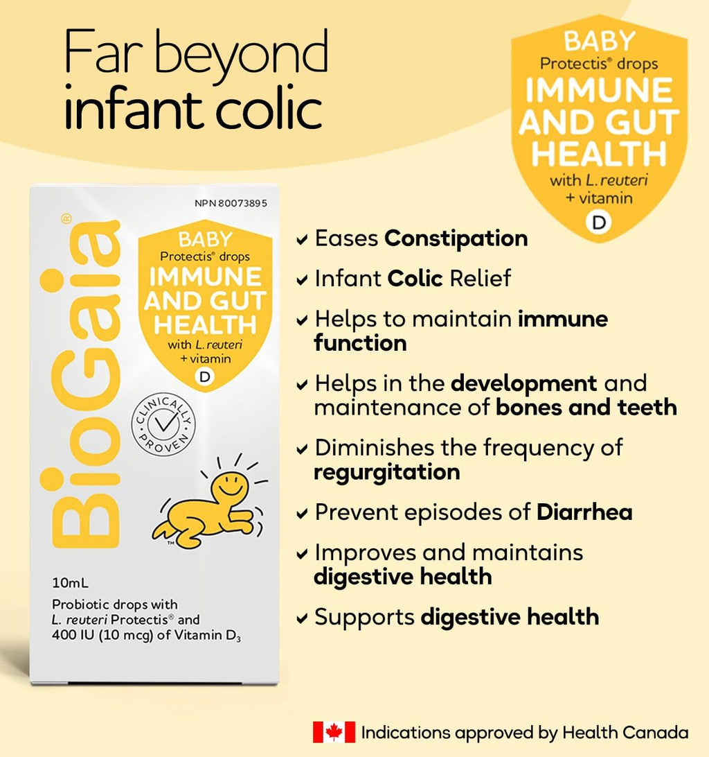 BioGaia Probiotic Drops with 400IU of Vit.D | 10mL BioGaia Immune & Gut Health | 50 Day Supply | Promotes The Development of Healthy Immune & Digestive Systems in Infants, Babies & Toddlers