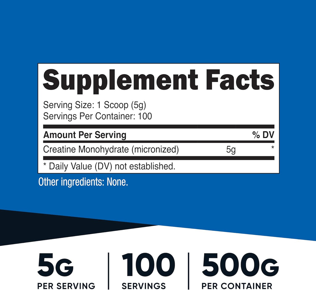 Nutricost Creatine Monohydrate Powder (White Behemoth) 500 Gram