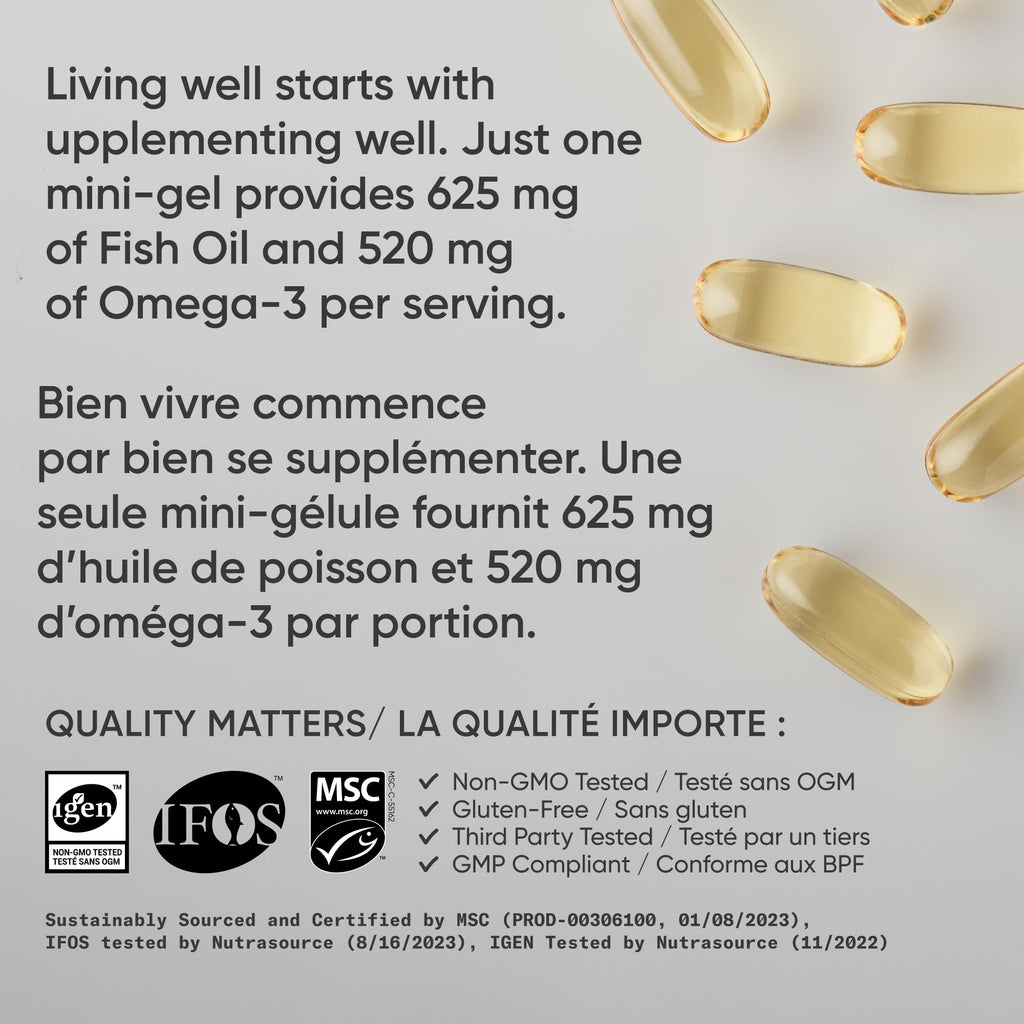 Sports Research® Omega-3 Fish Oil 1250mg from Wild Alaska Pollock, 90 Count