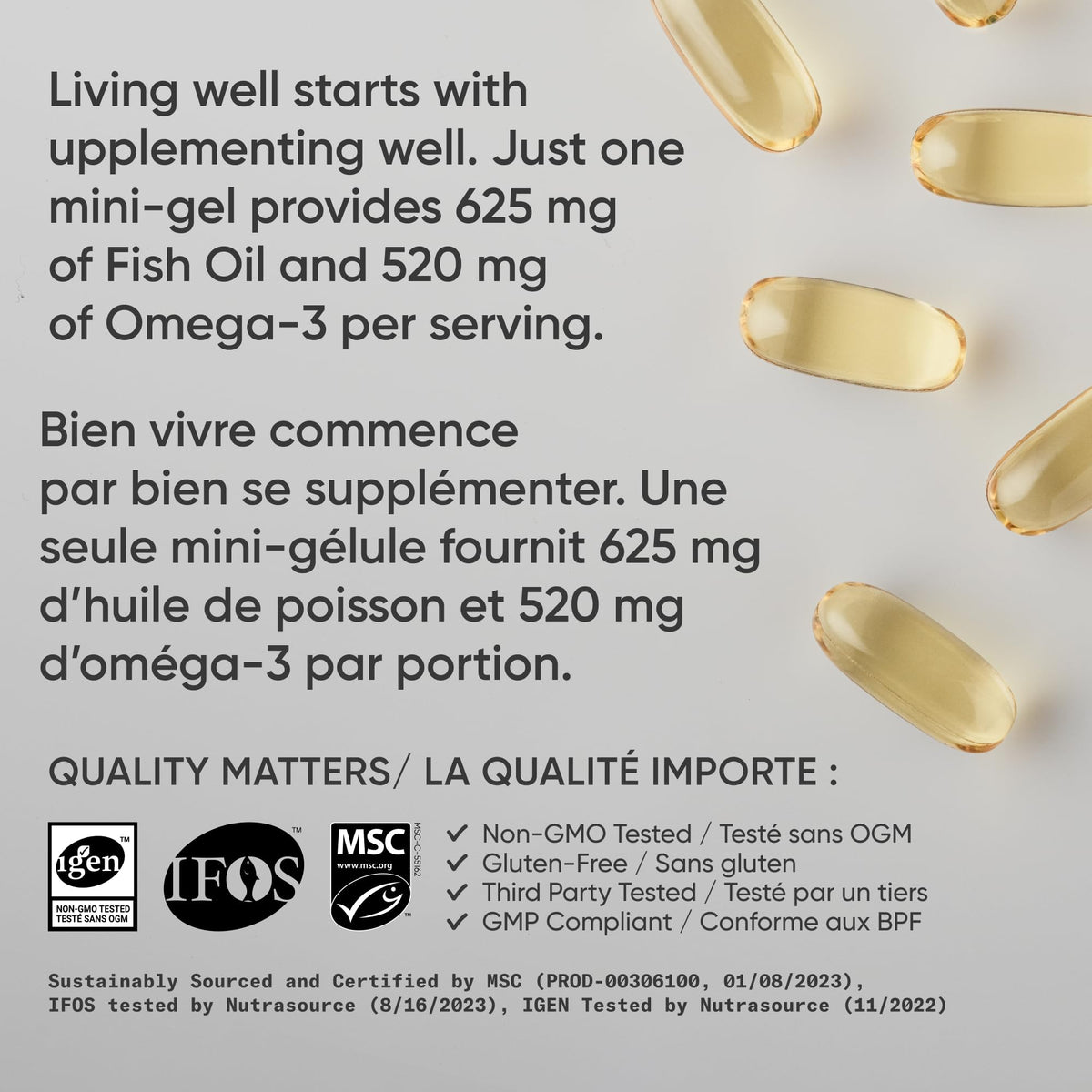 Sports Research® Omega-3 Fish Oil 1250mg from Wild Alaska Pollock, 90 Count