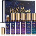 Essential Oils Roll On Set, Natural Aromatherapy Oil Roller for Body, Skin, Massage, Essential Oil Blends - Sweet Dream, Unwind, Breahte, Balance, Focus, Happy, Gifts for Women