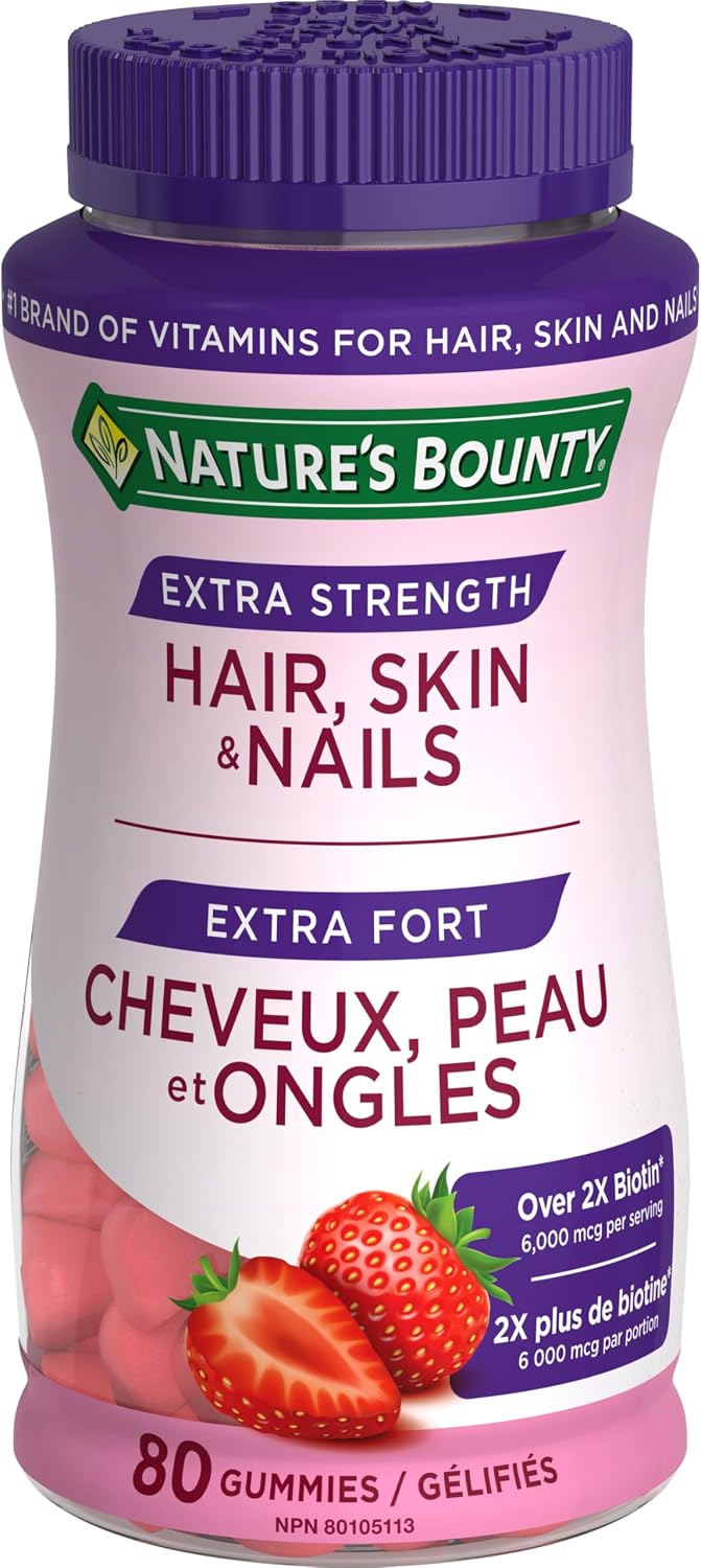 NATURE'S BOUNTY Extra Strength, Hair, Skin & Nails, 80 Gummies