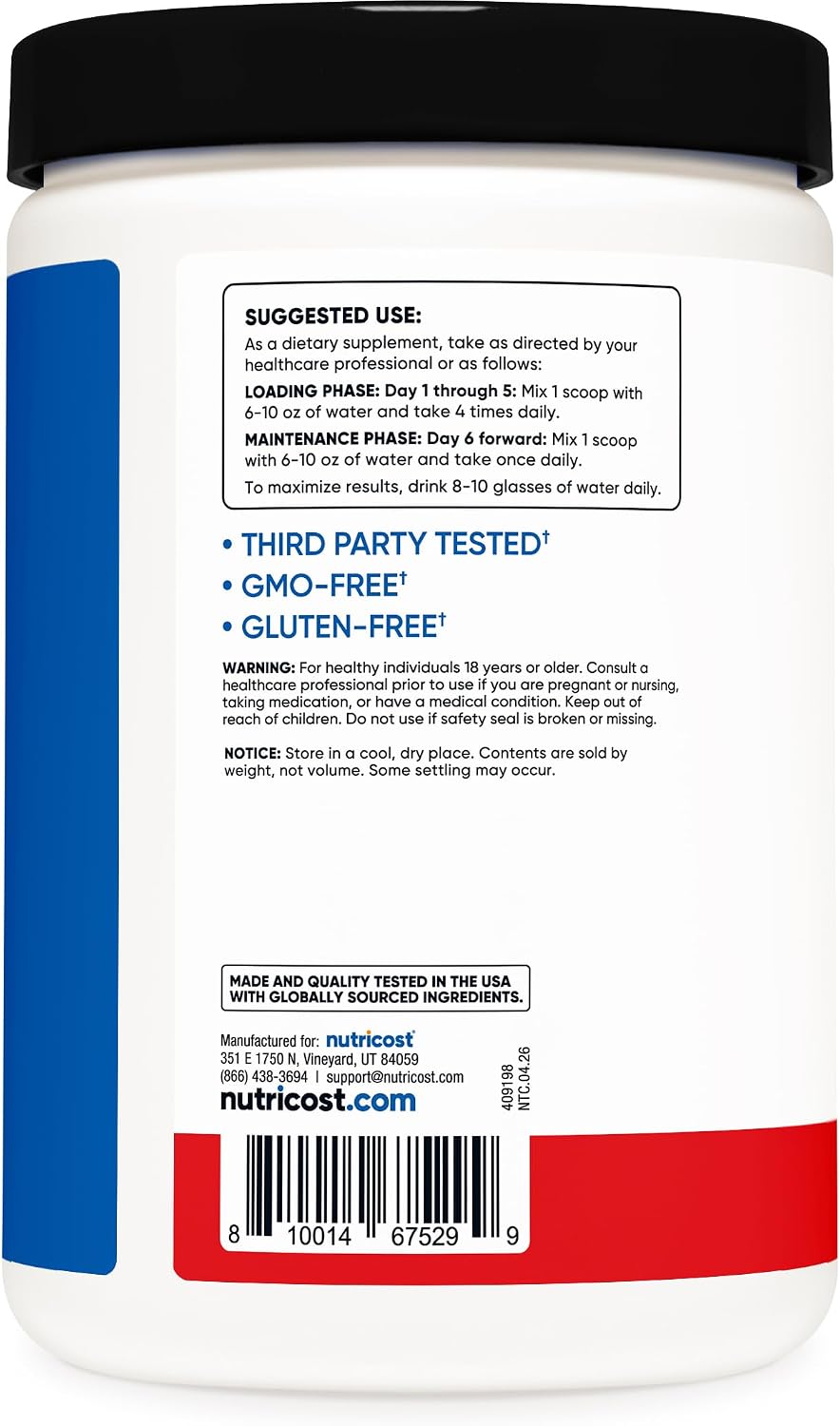 Nutricost Creatine Monohydrate Powder (White Behemoth) 500 Gram