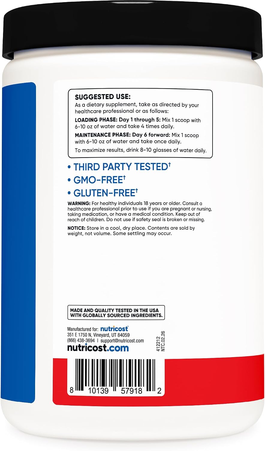 Nutricost Creatine Monohydrate Powder (White Behemoth) 500 Gram