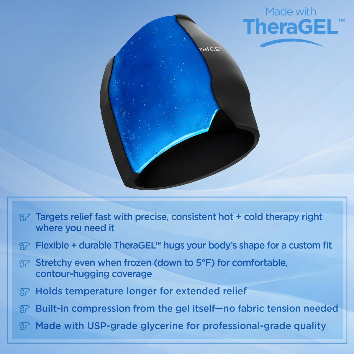 TheraICE Headache Relief Cap, Migraine Ice Pack Mask Products, Women Cooling Gel Hat, Face Cold Compress Head Wrap for Her Stress. Great Birthday Gift for Mom, Sister, Grandma, Girlfriend, & Teacher