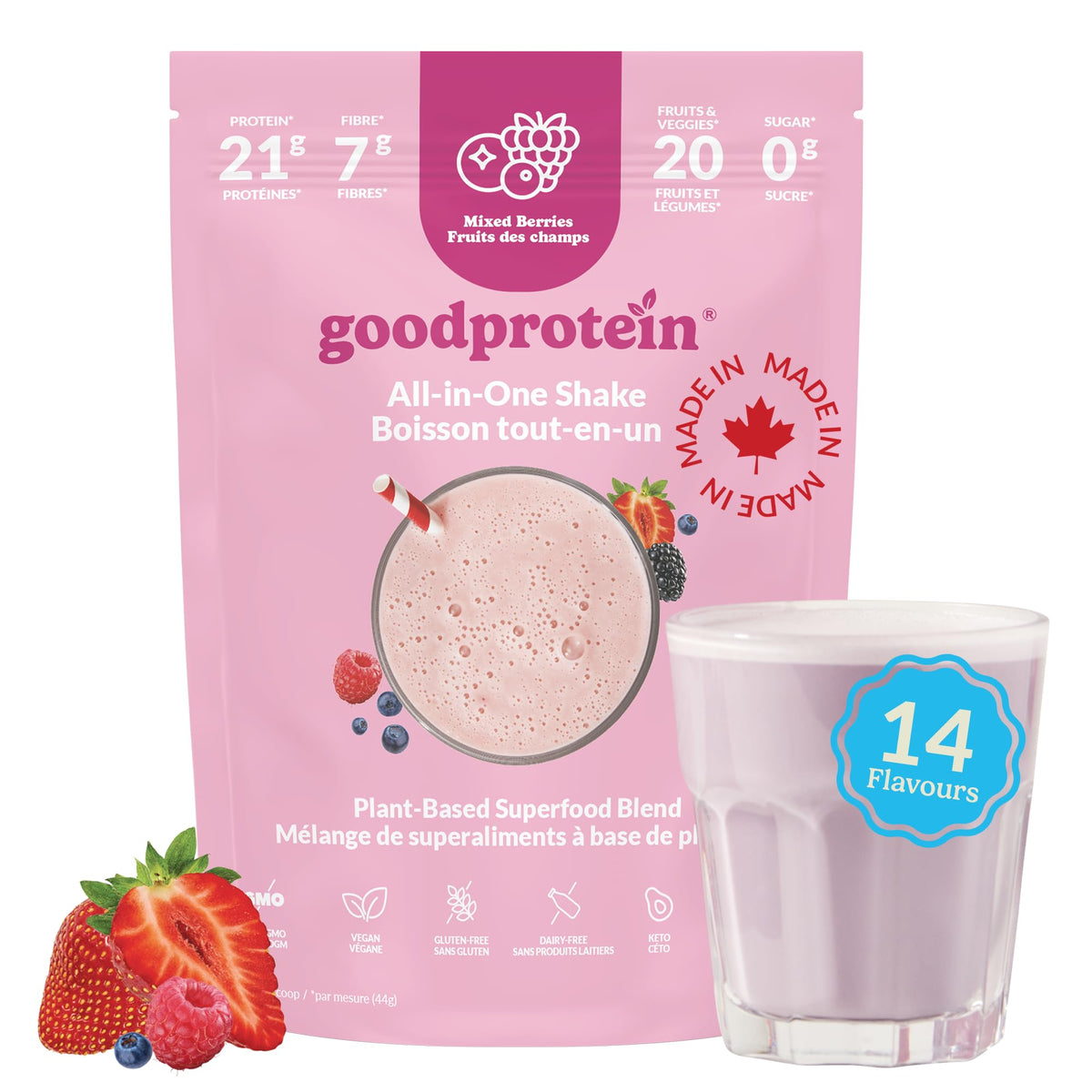 Good Protein All-in-One Shake, Plant-Based Protein Powder, Bananas & Cream