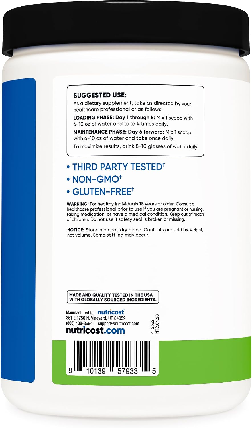 Nutricost Creatine Monohydrate Powder (White Behemoth) 500 Gram