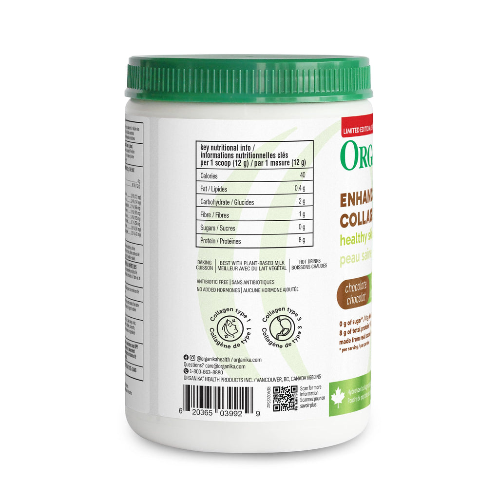 Organika Enhanced Collagen Peptides Powder (Type 1 & 3) | Unflavoured - 500g, 50 servings