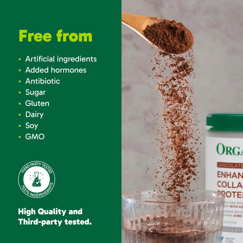 Organika Enhanced Collagen Peptides Powder (Type 1 & 3) | Unflavoured - 500g, 50 servings