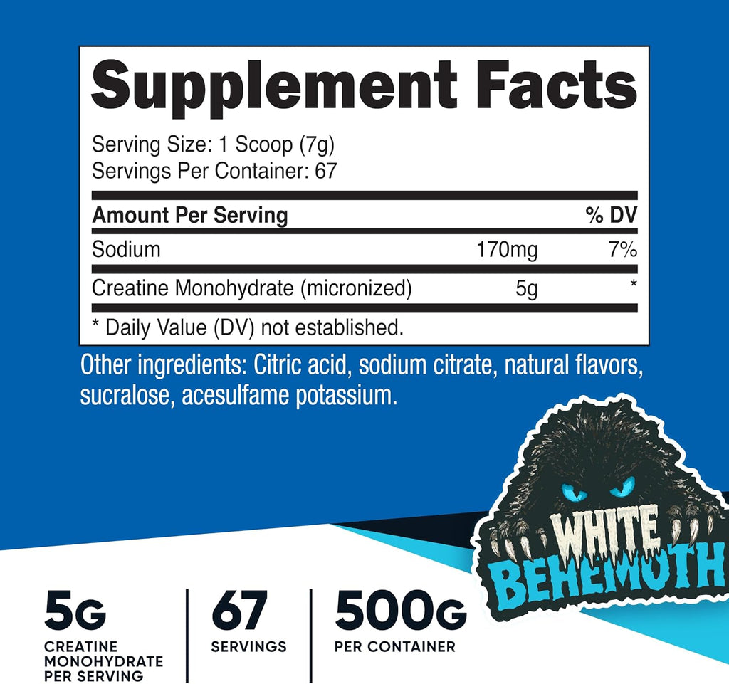 Nutricost Creatine Monohydrate Powder (White Behemoth) 500 Gram