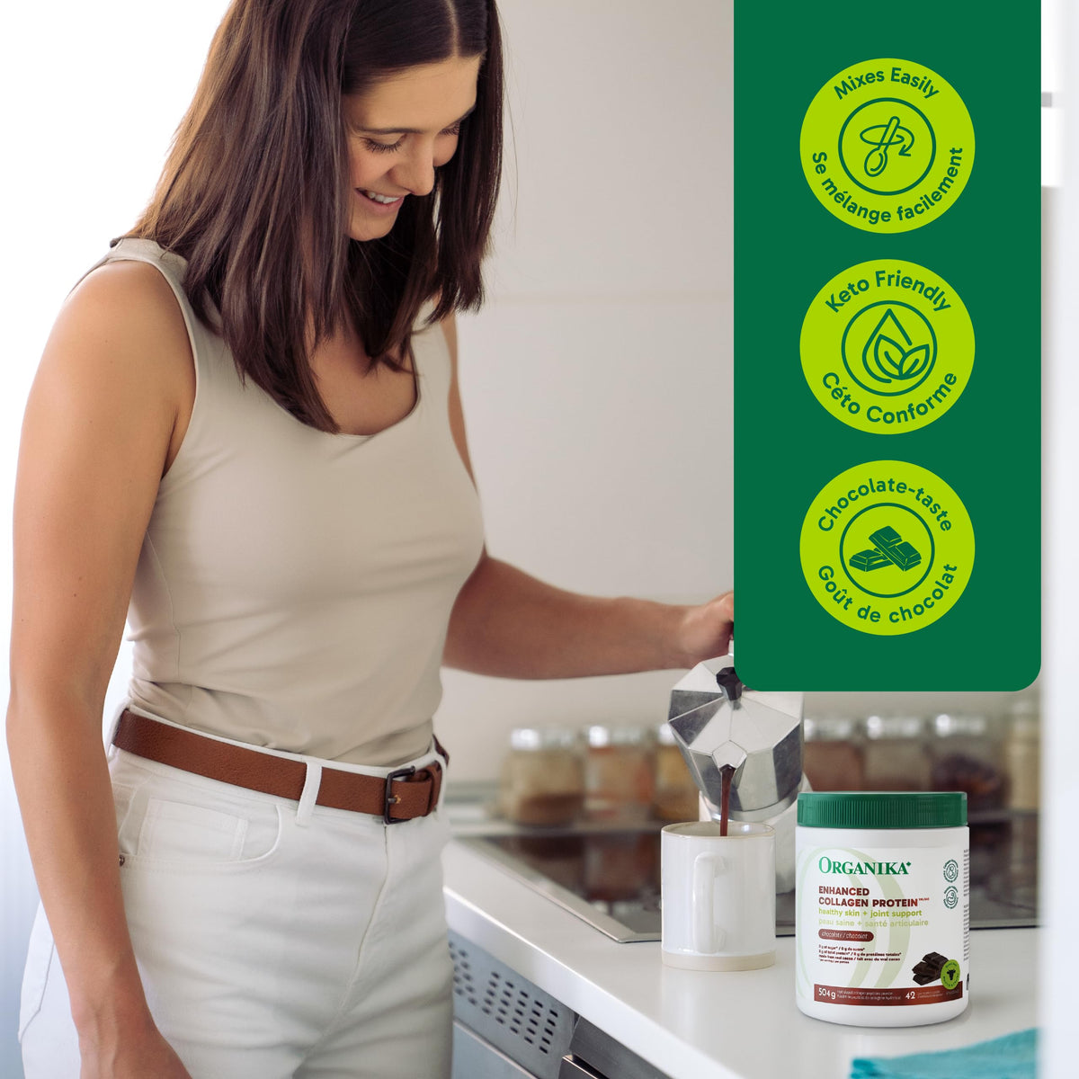 Organika Enhanced Collagen Peptides Powder (Type 1 & 3) | Unflavoured - 500g, 50 servings