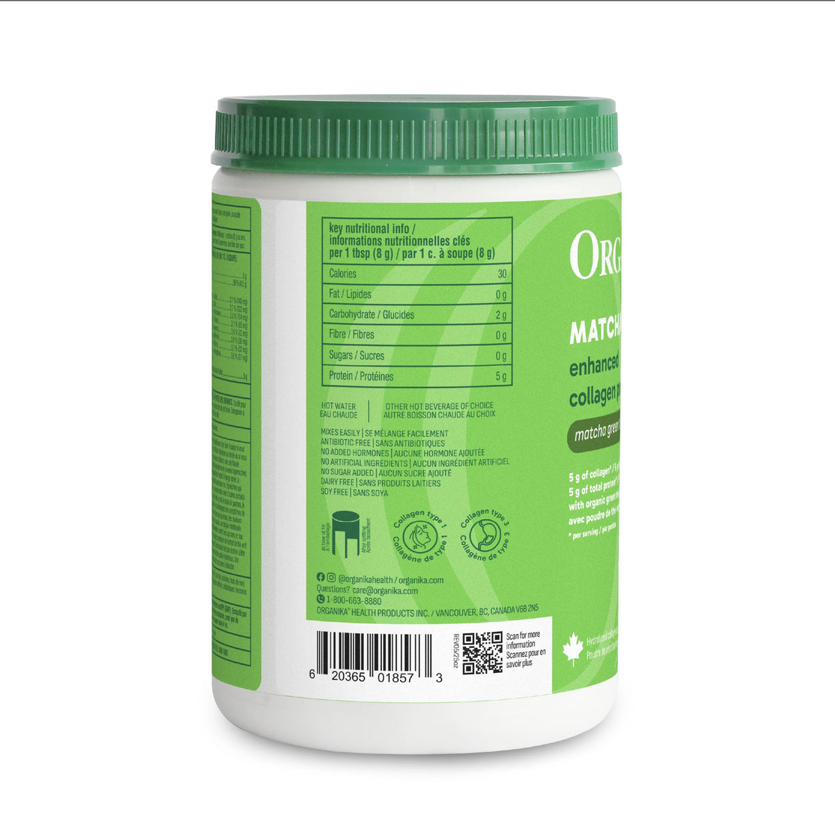 Organika Enhanced Collagen Peptides Powder (Type 1 & 3) | Unflavoured - 500g, 50 servings