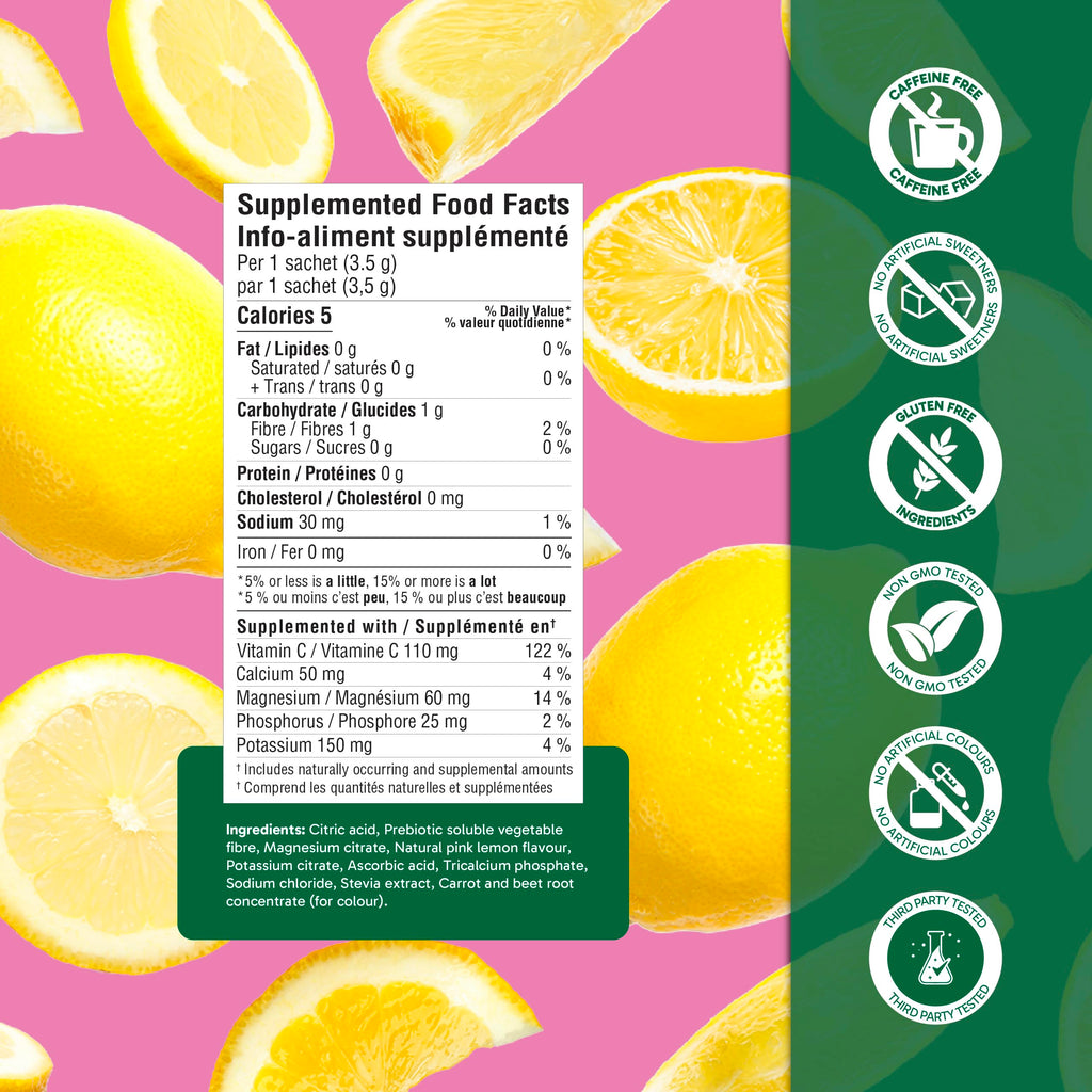 Organika Canadian-Made Electrolytes Powder |Classic Lemonade - 210g