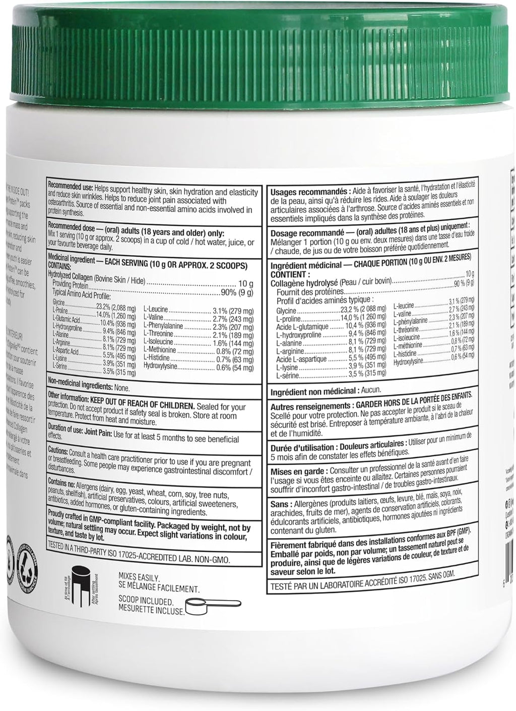 Organika Enhanced Collagen Peptides Powder (Type 1 & 3) | Unflavoured - 500g, 50 servings