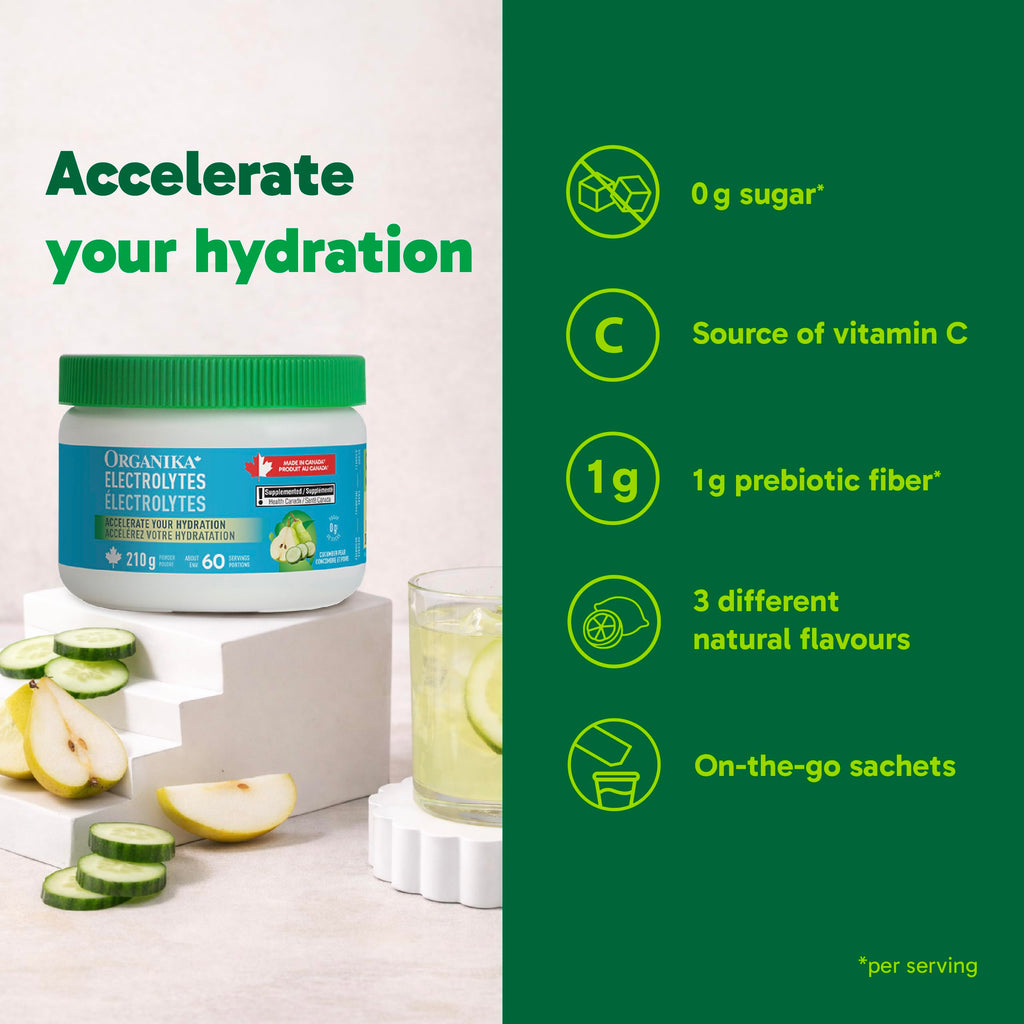 Organika Canadian-Made Electrolytes Powder |Classic Lemonade - 210g