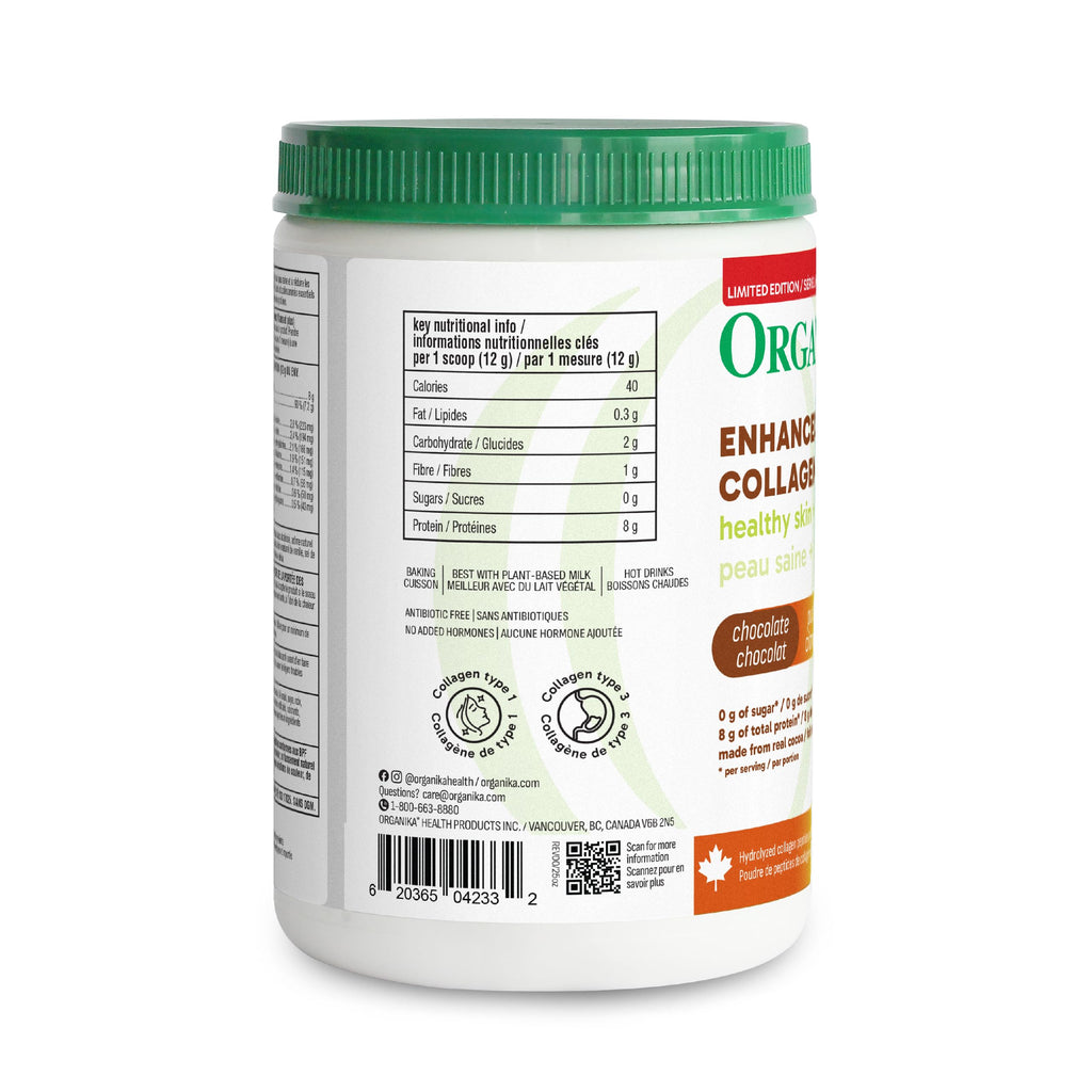 Organika Enhanced Collagen Peptides Powder (Type 1 & 3) | Unflavoured - 500g, 50 servings