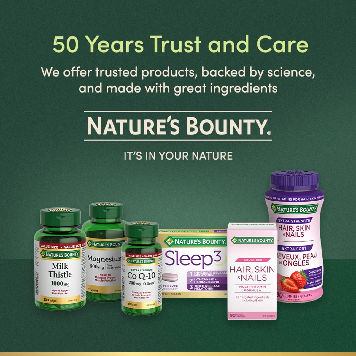 NATURE'S BOUNTY Extra Strength, Hair, Skin & Nails, 80 Gummies