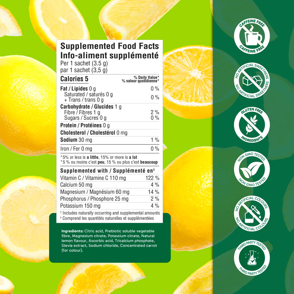 Organika Canadian-Made Electrolytes Powder |Classic Lemonade - 210g
