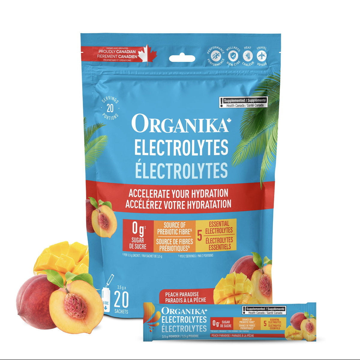 Organika Canadian-Made Electrolytes Powder |Classic Lemonade - 210g