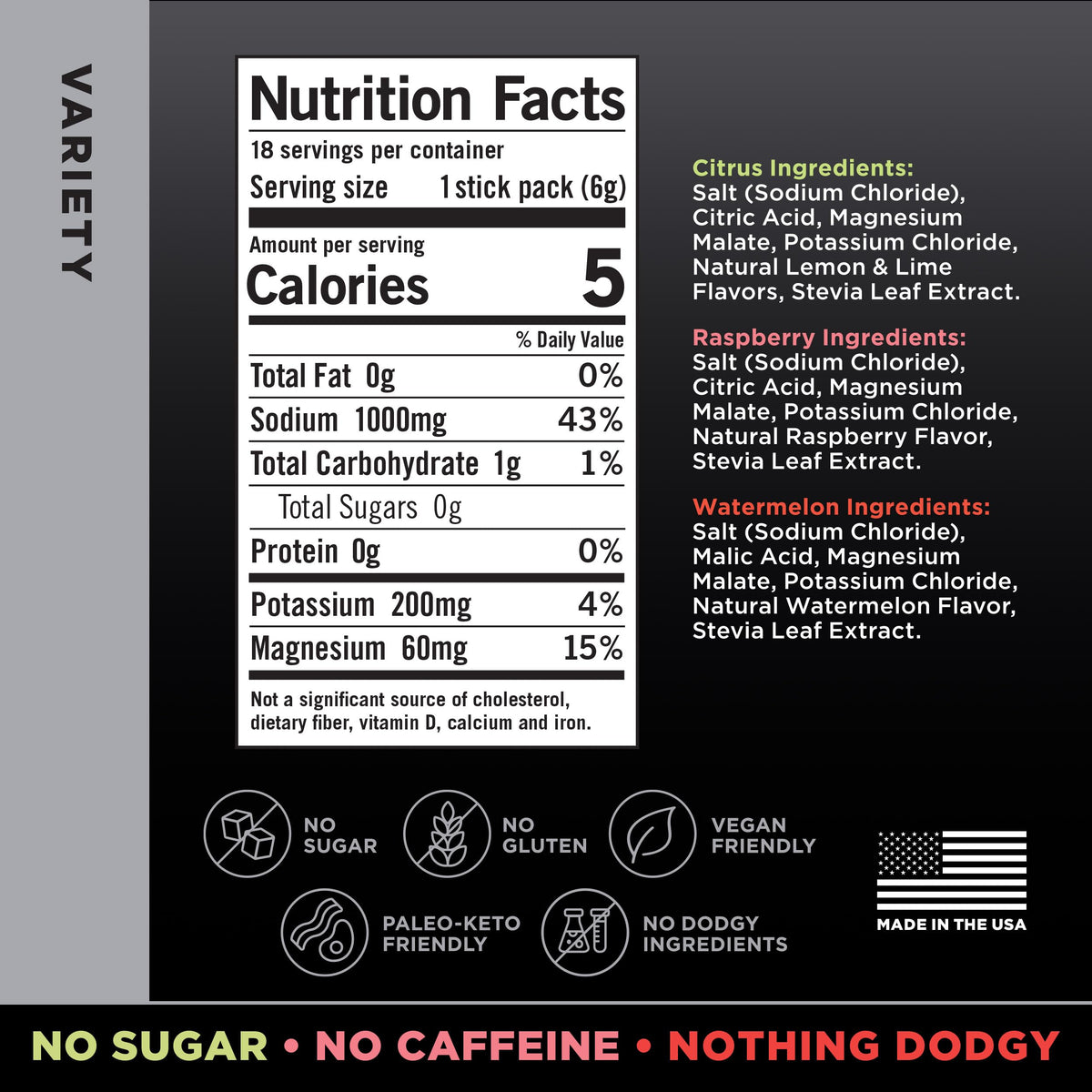 LMNT Zero Sugar Electrolytes - Raspberry Salt | Drink Mix | 30-Count
