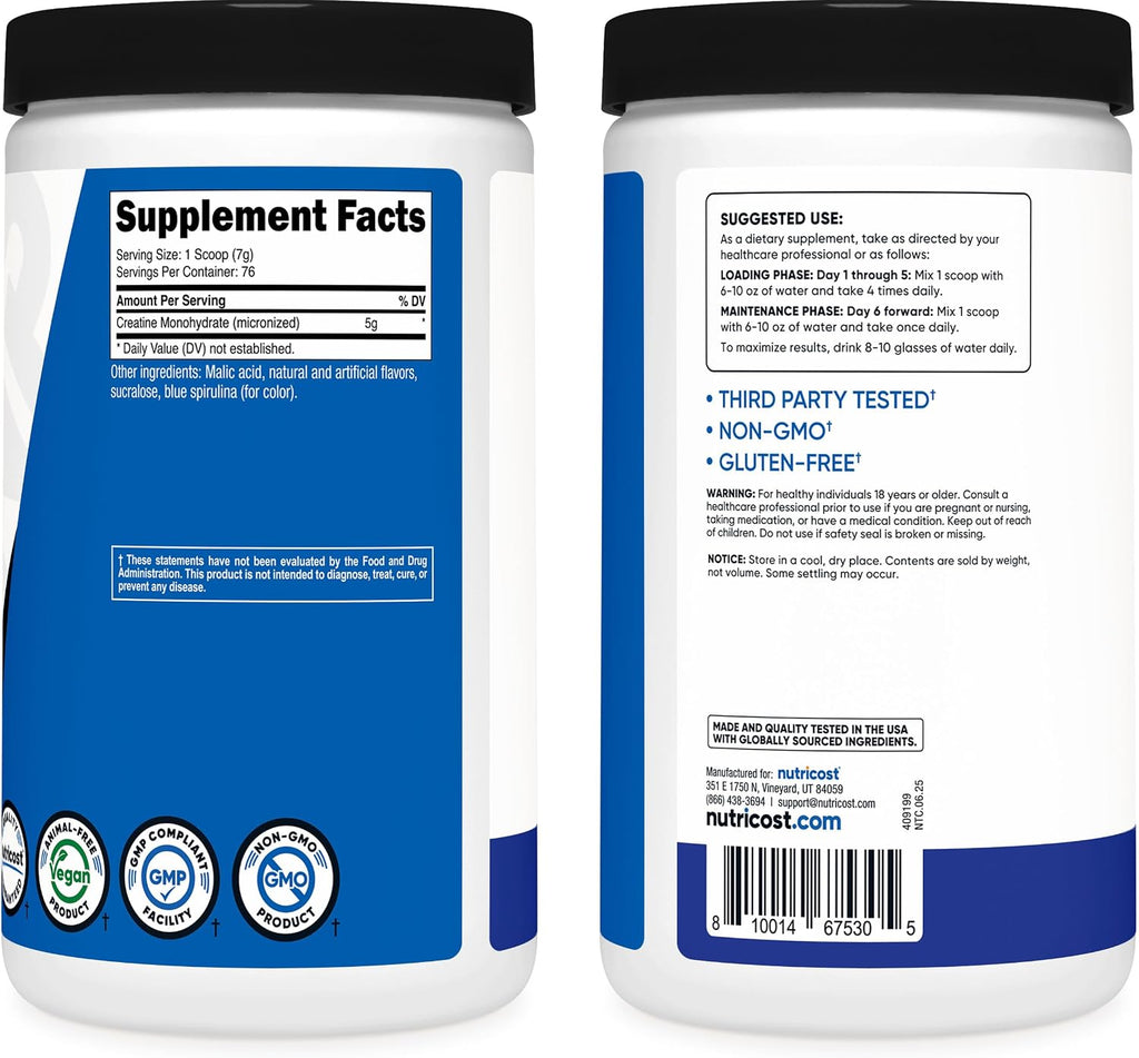 Nutricost Creatine Monohydrate Powder (White Behemoth) 500 Gram