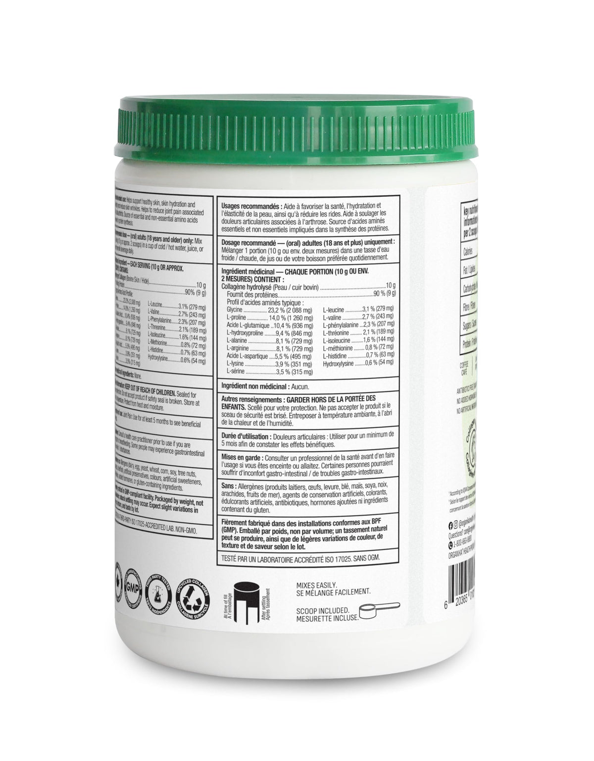 Organika Enhanced Collagen Peptides Powder (Type 1 & 3) | Unflavoured - 500g, 50 servings