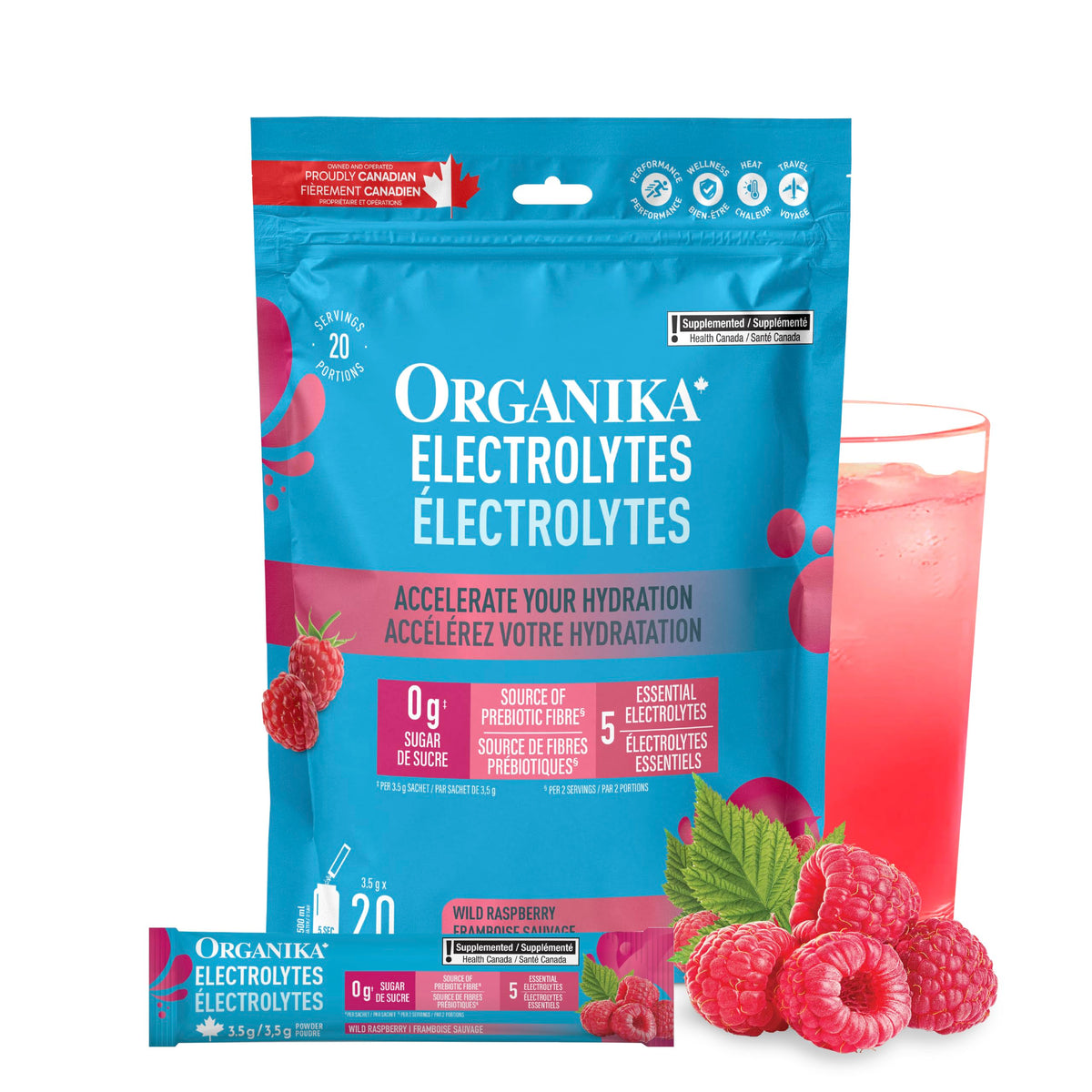 Organika Canadian-Made Electrolytes Powder |Classic Lemonade - 210g